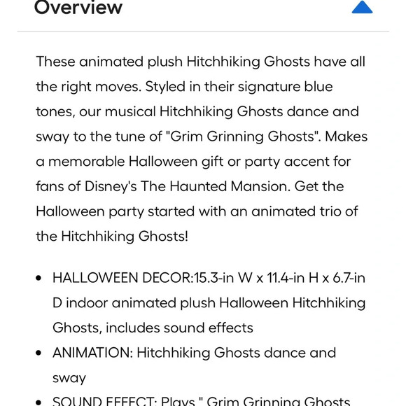 NWT Gemmy Haunted Mansion Hitchhiking Ghosts Musical Plush - Picture 2 of 4